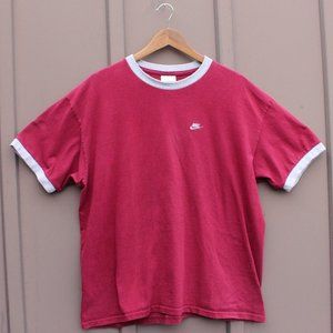 Vintage Y2K Red Nike Baseball T-Shirt (Large)